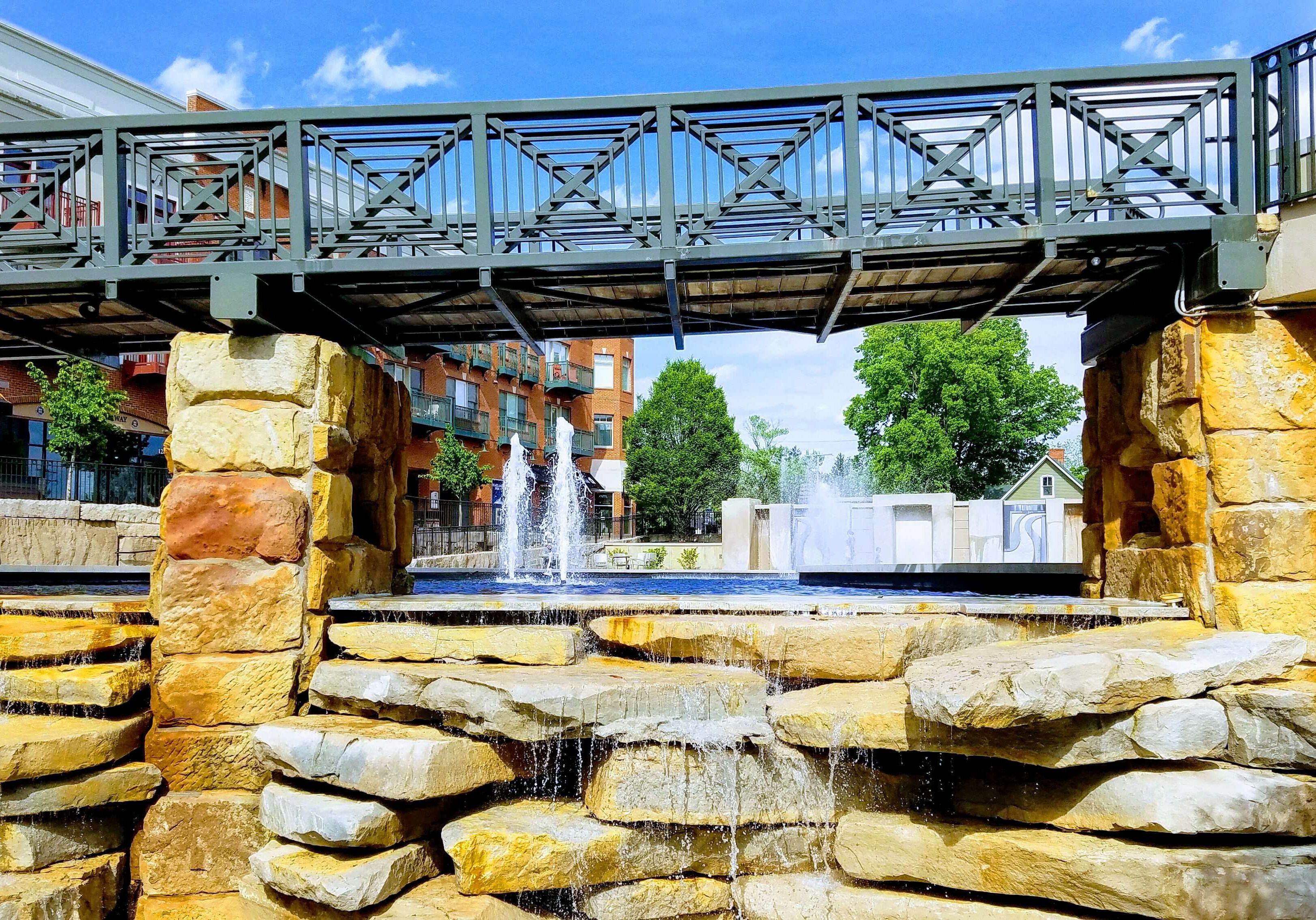 bridge and water falls